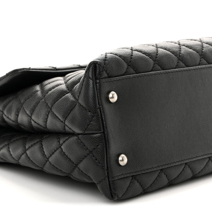 Chanel Caviar Lizard Quilted Large Coco Handle Flap Black 10 of 13