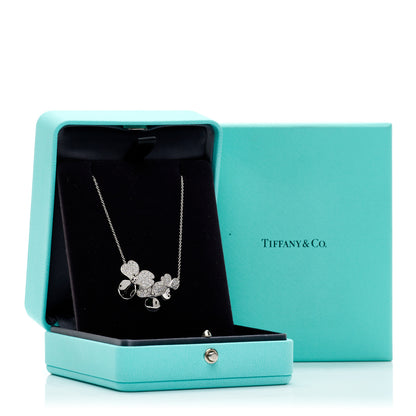 Tiffany Platinum Diamond Mini Paper Flowers Cluster Pendant Necklace 5 of 5