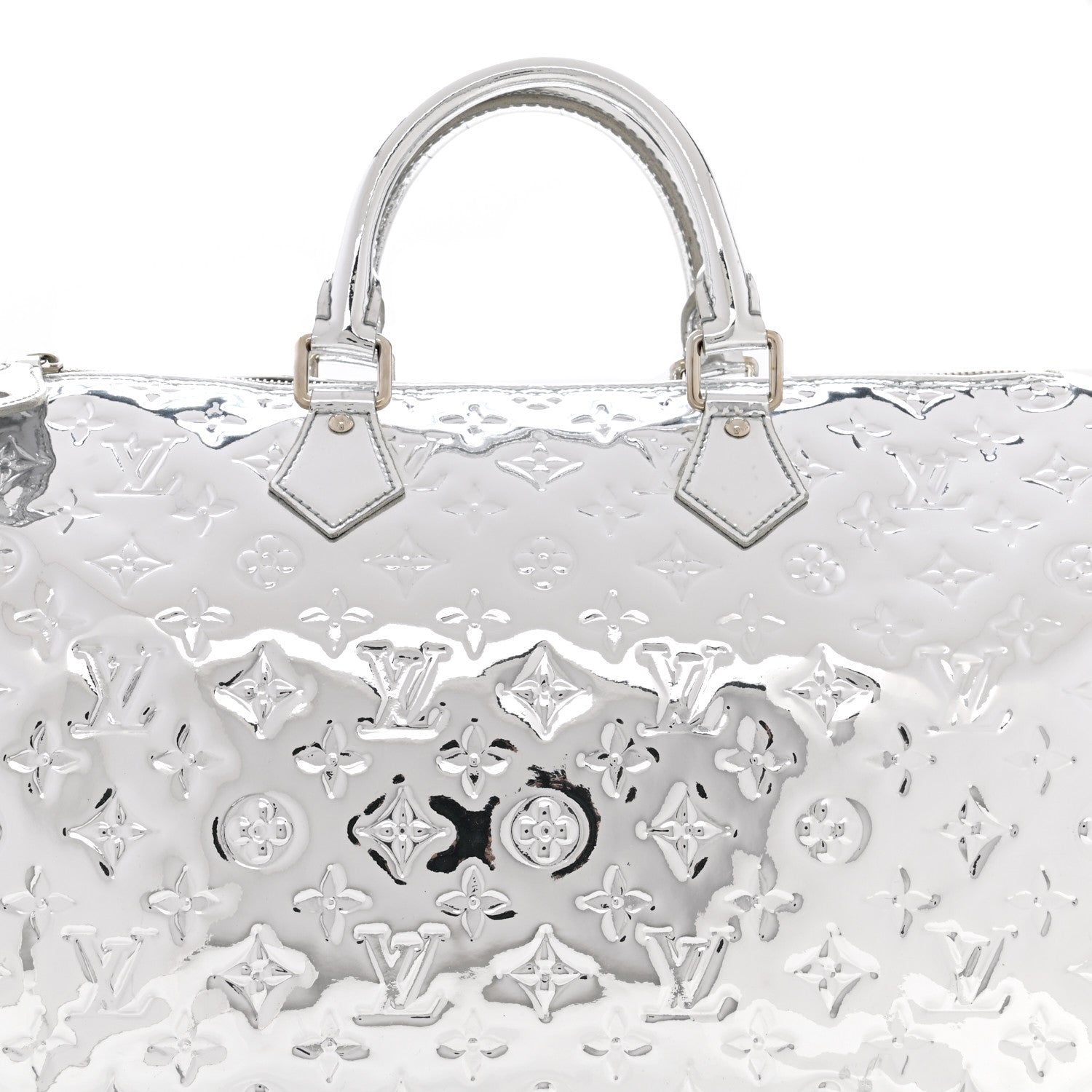 Louis Vuitton Monogram Miroir Speedy 35 Silver 8 of 13