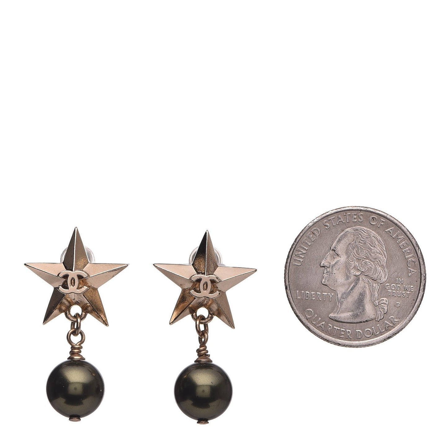 Pearl CC Star Drop Earrings Pearly Green