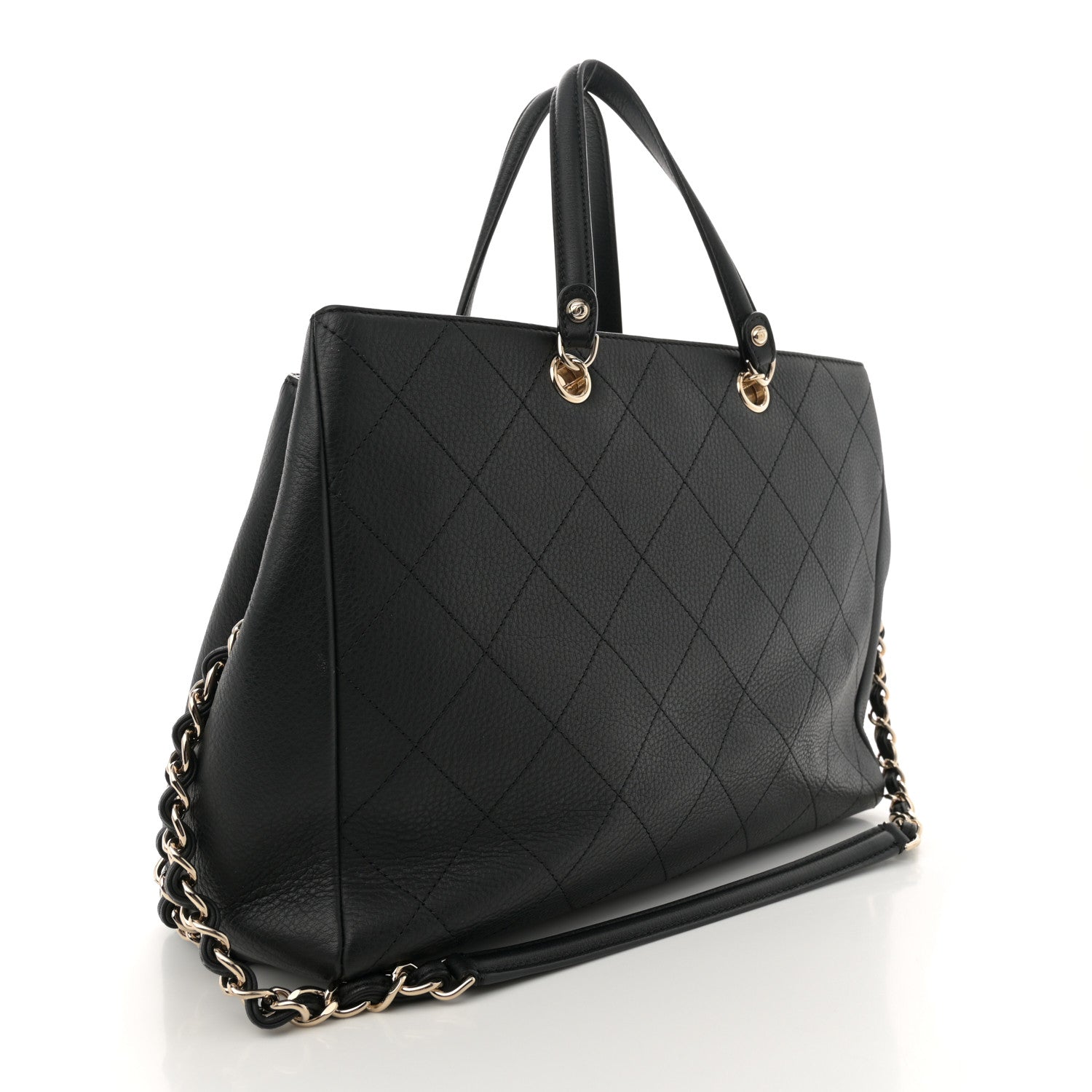 Chanel Bullskin Stitched Medium Shopping Bag Black 3 of 11