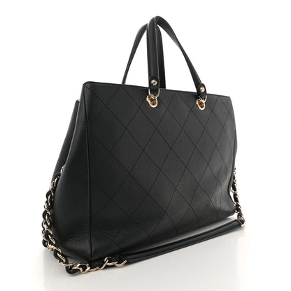 Chanel Bullskin Stitched Medium Shopping Bag Black 3 of 11
