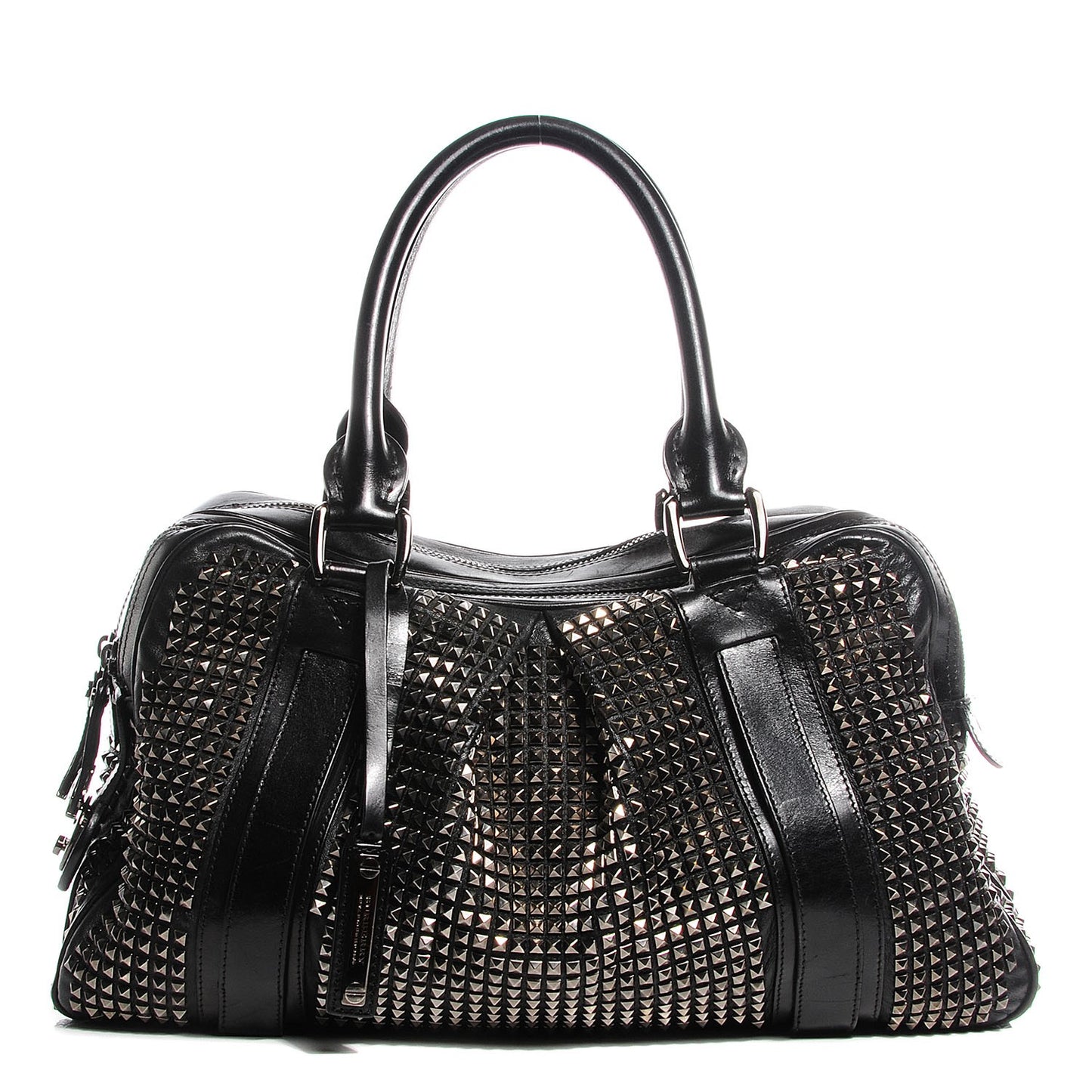 Prorsum Calfskin Studded Knight Satchel Black