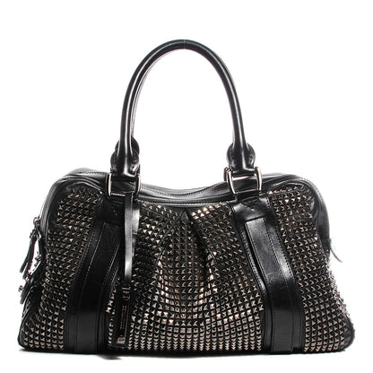 Burberry Prorsum Calfskin Studded Knight Satchel Black 1 of 9