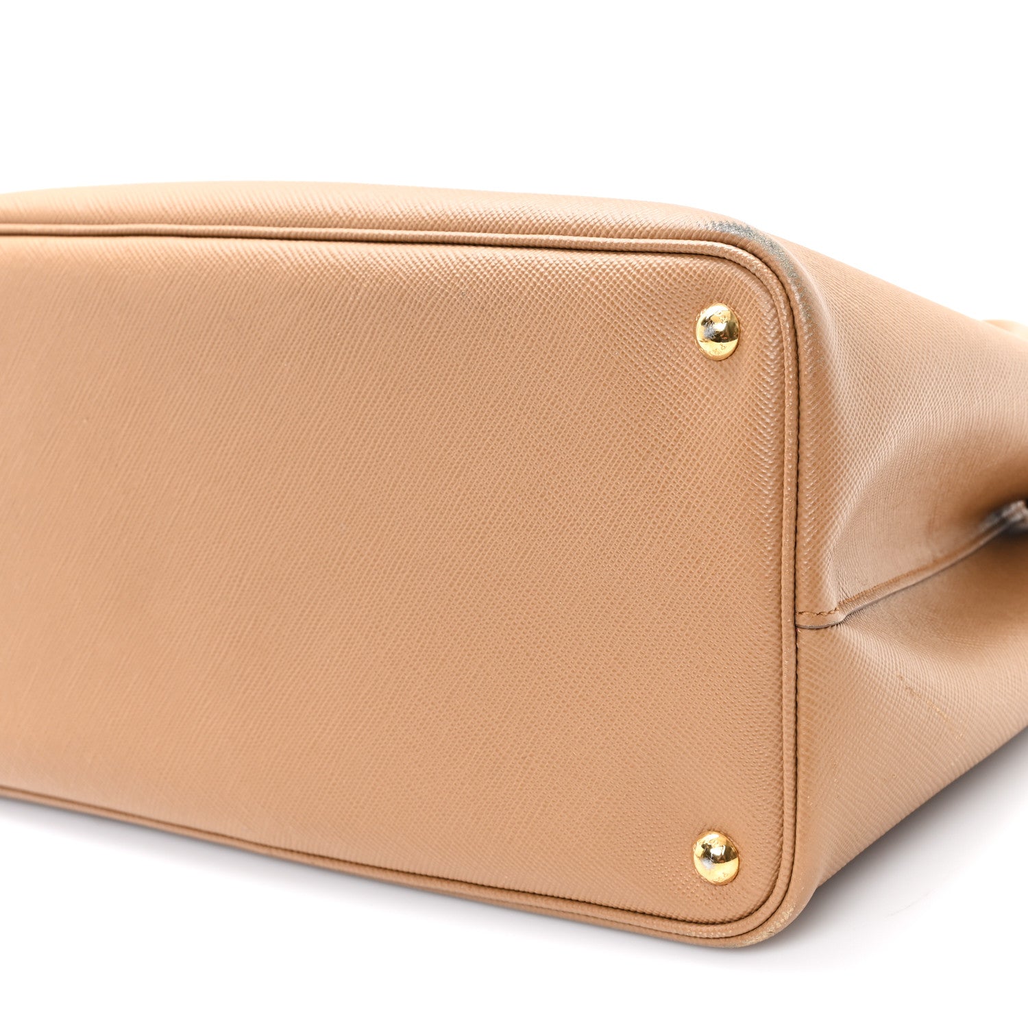 Prada Saffiano Cuir Large Double Bag Caramel Fuoco 9 of 11