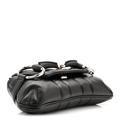 Gucci Nappa Vertical Matelasse Small Maxi Horsebit Chain Shoulder Bag Black 4 of 10
