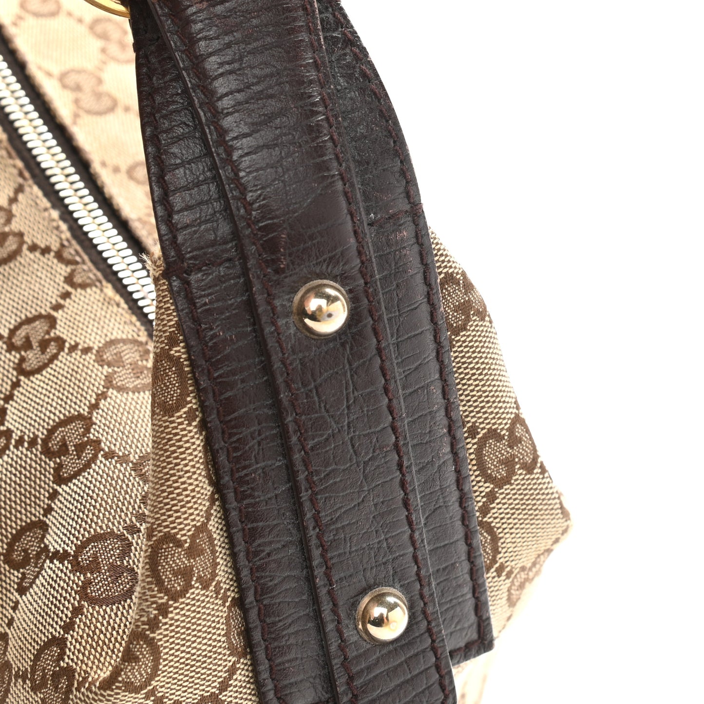 Monogram Medium Horsebit Chain Hobo Dark Brown