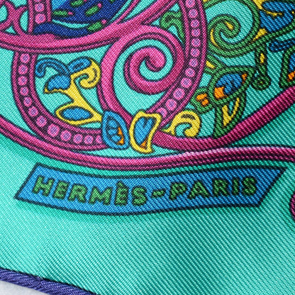 Hermes Silk La Charmante Aux Animaux Pocket Square 3 of 6
