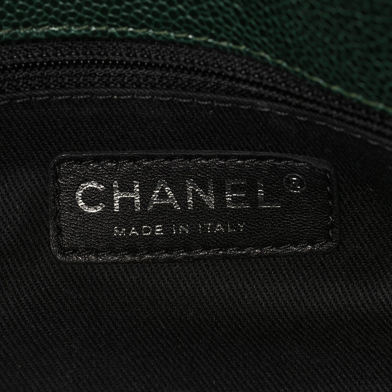 Chanel Caviar Quilted Chic Shopping Tote Green 6 of 7