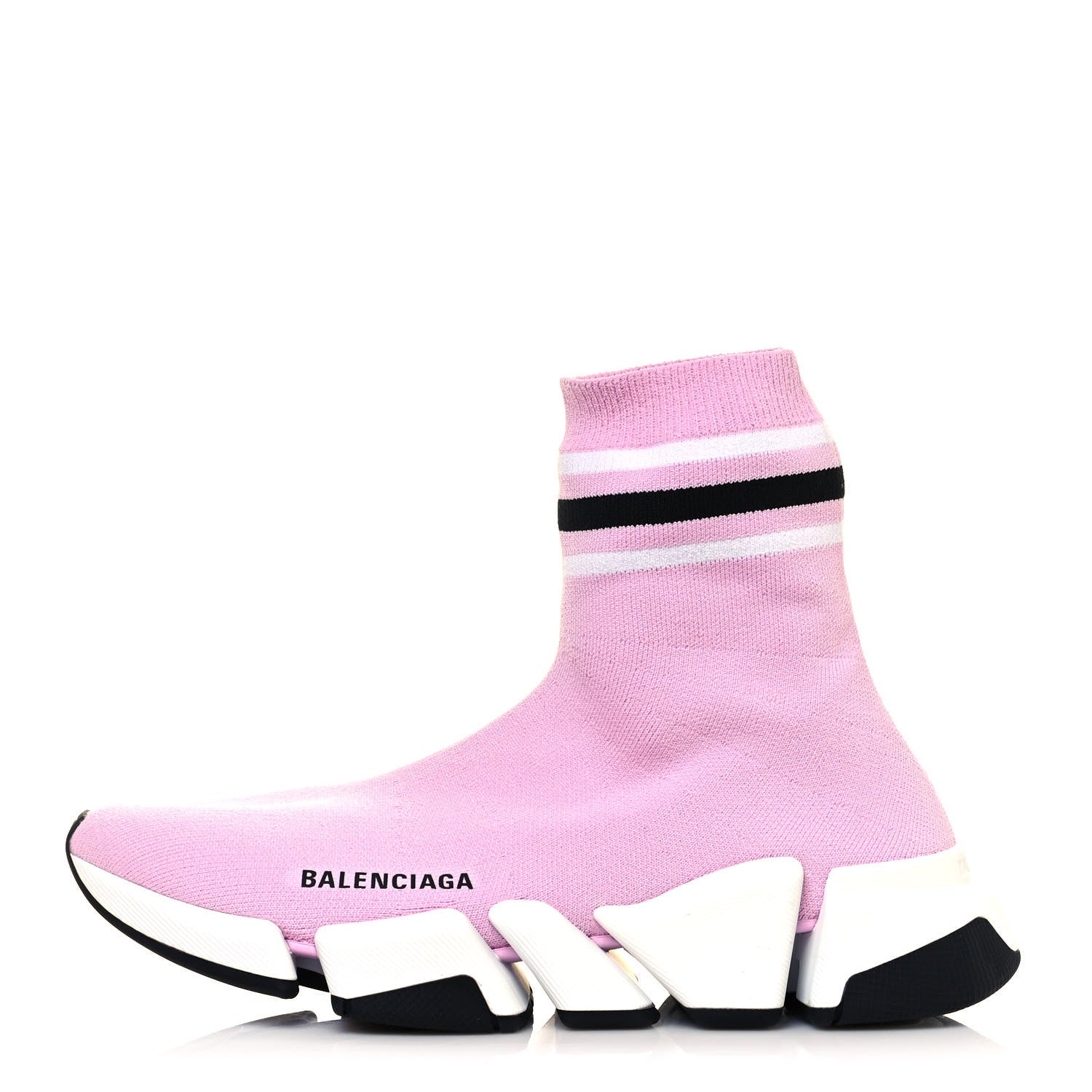 Balenciaga Technical 3D Recycled Knit Striped Womens Speed 2.0 Sneakers 38 Sweet Lilac Multicolor 1 of 7