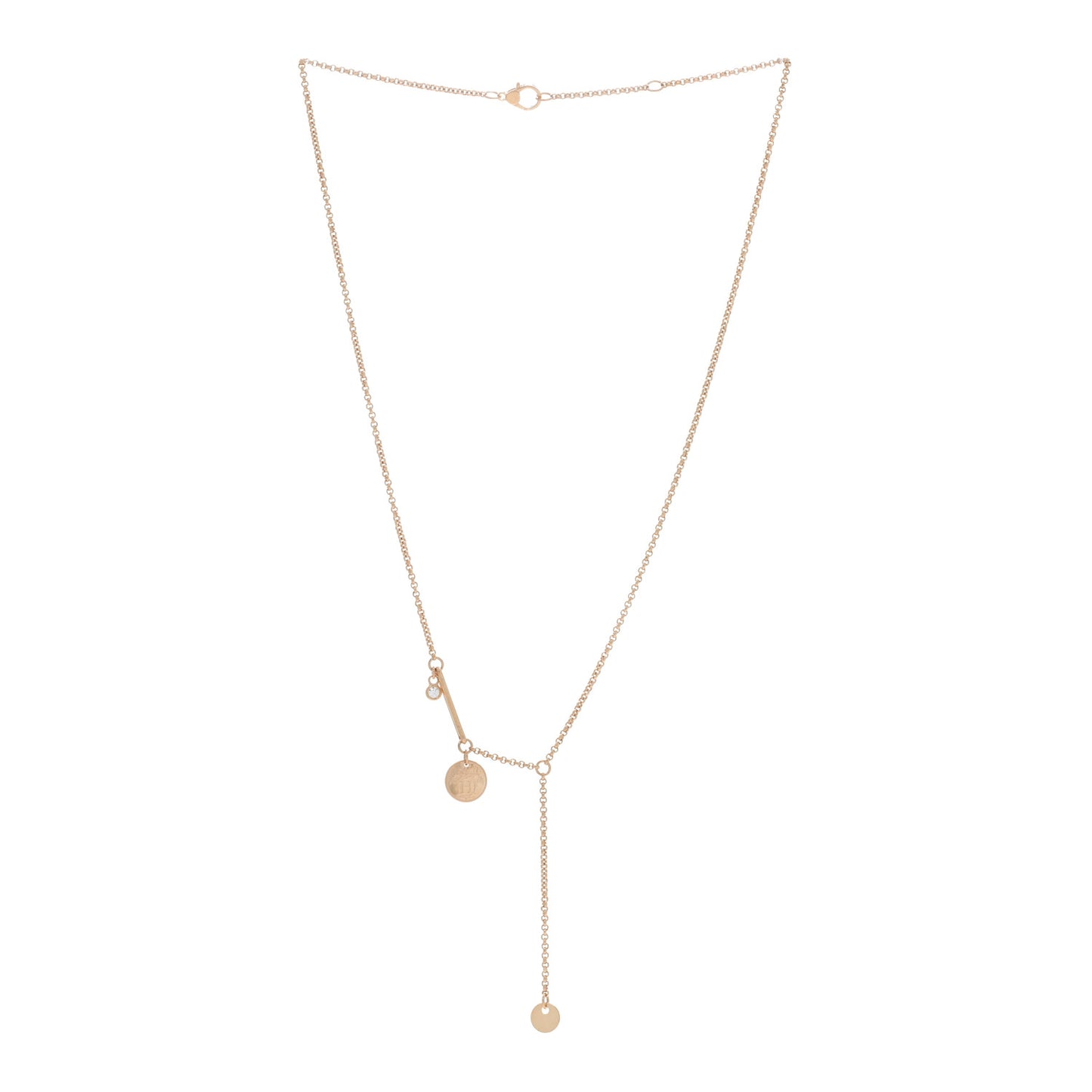 18K Rose Gold Diamond TPM Ex-Libris Pendant Necklace