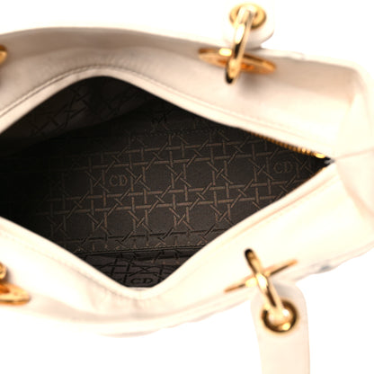 Christian Dior Lambskin Cannage Medium Lady Dior Light Beige 4 of 19
