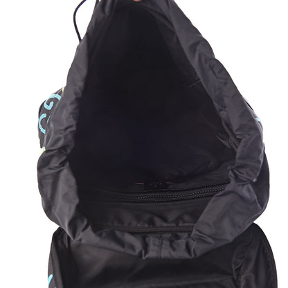 Gucci Techno Canvas GucciGhost Double Buckle Backpack Black New Acquamarine 5 of 11