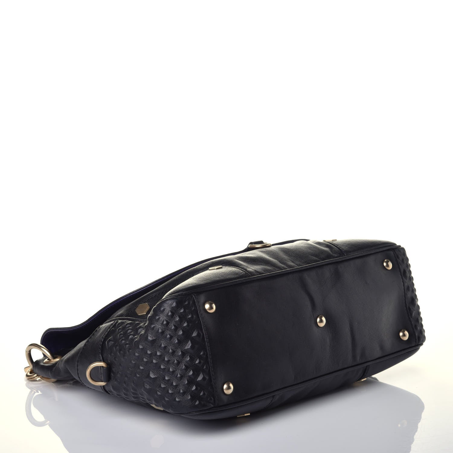Versace Calfskin Embossed Medusa Flap Hobo Black 4 of 8