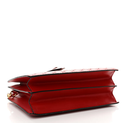 Gucci Guccissima Signature Padlock Double Handle Bag Hibiscus Red 4 of 20