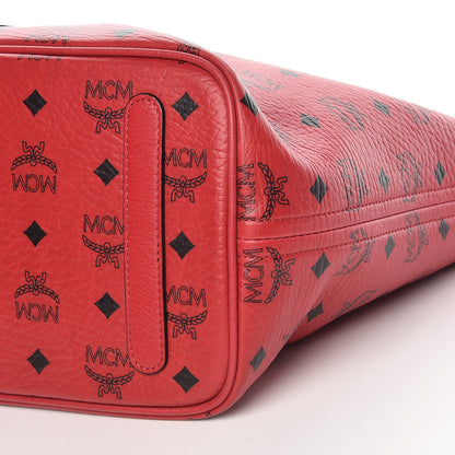MCM Visetos Medium Liz Reversible Shopper Tote Ruby Red 12 of 14