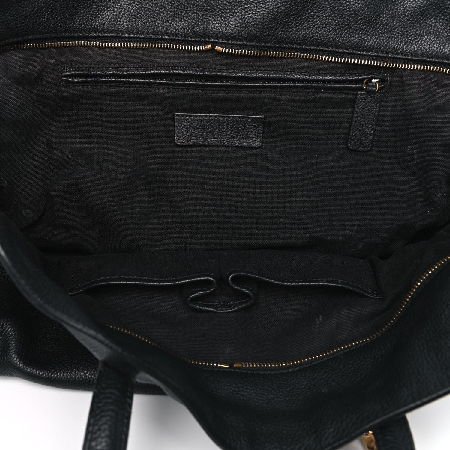 Alexander McQueen Pebbled Calfskin Large Skull Padlock Zip Around Tote Black 18 of 24