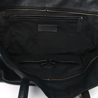 Alexander McQueen Pebbled Calfskin Large Skull Padlock Zip Around Tote Black 18 of 24