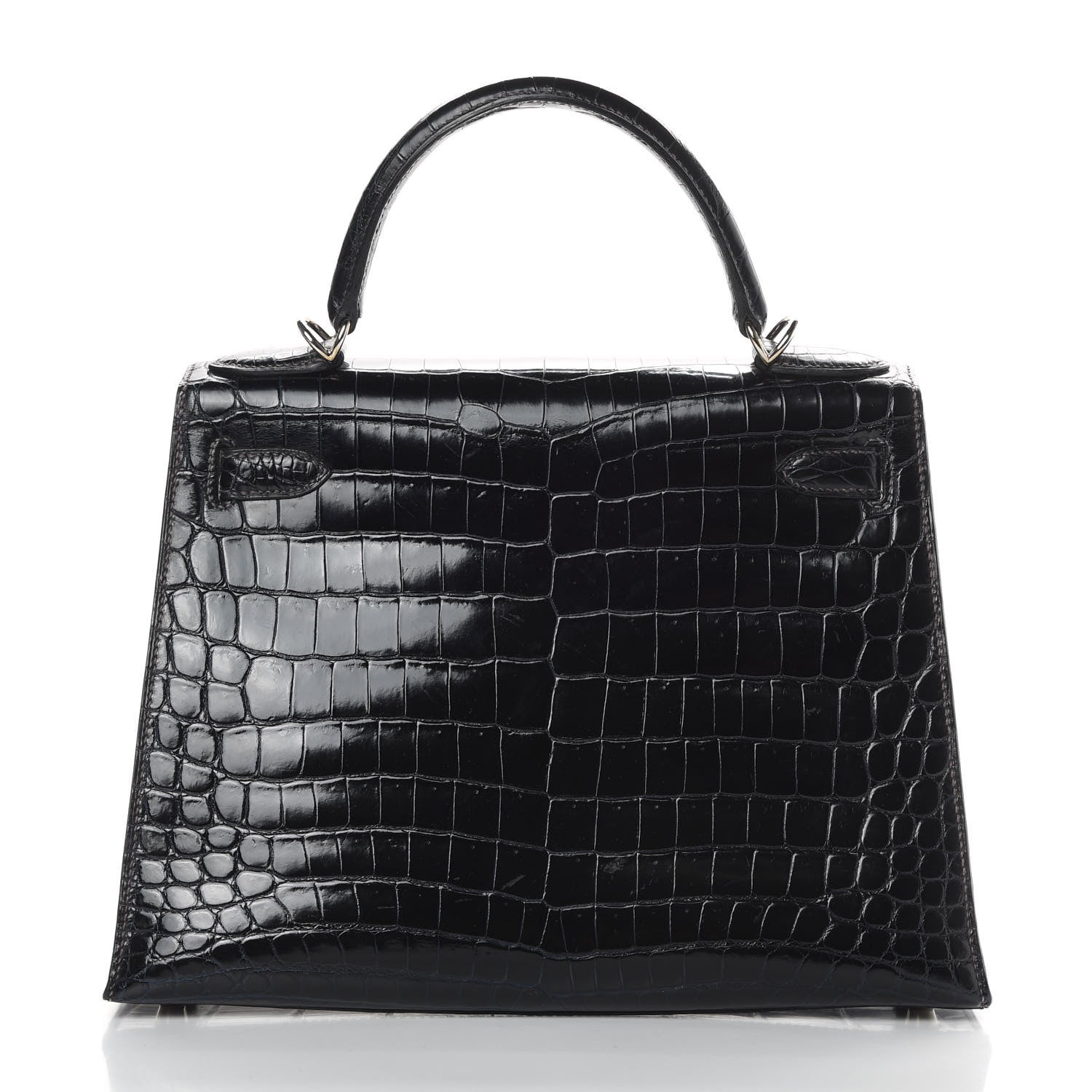 Hermes Shiny Niloticus Crocodile Kelly Sellier 28 Bleu Marine 4 of 42