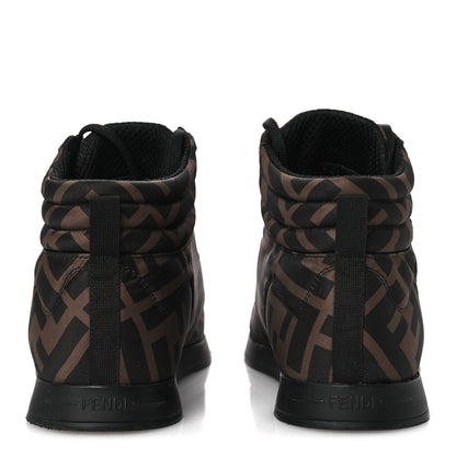 Fendi Nylon FF Reloaded High Top Sneakers 41 Tobacco Black 6 of 10