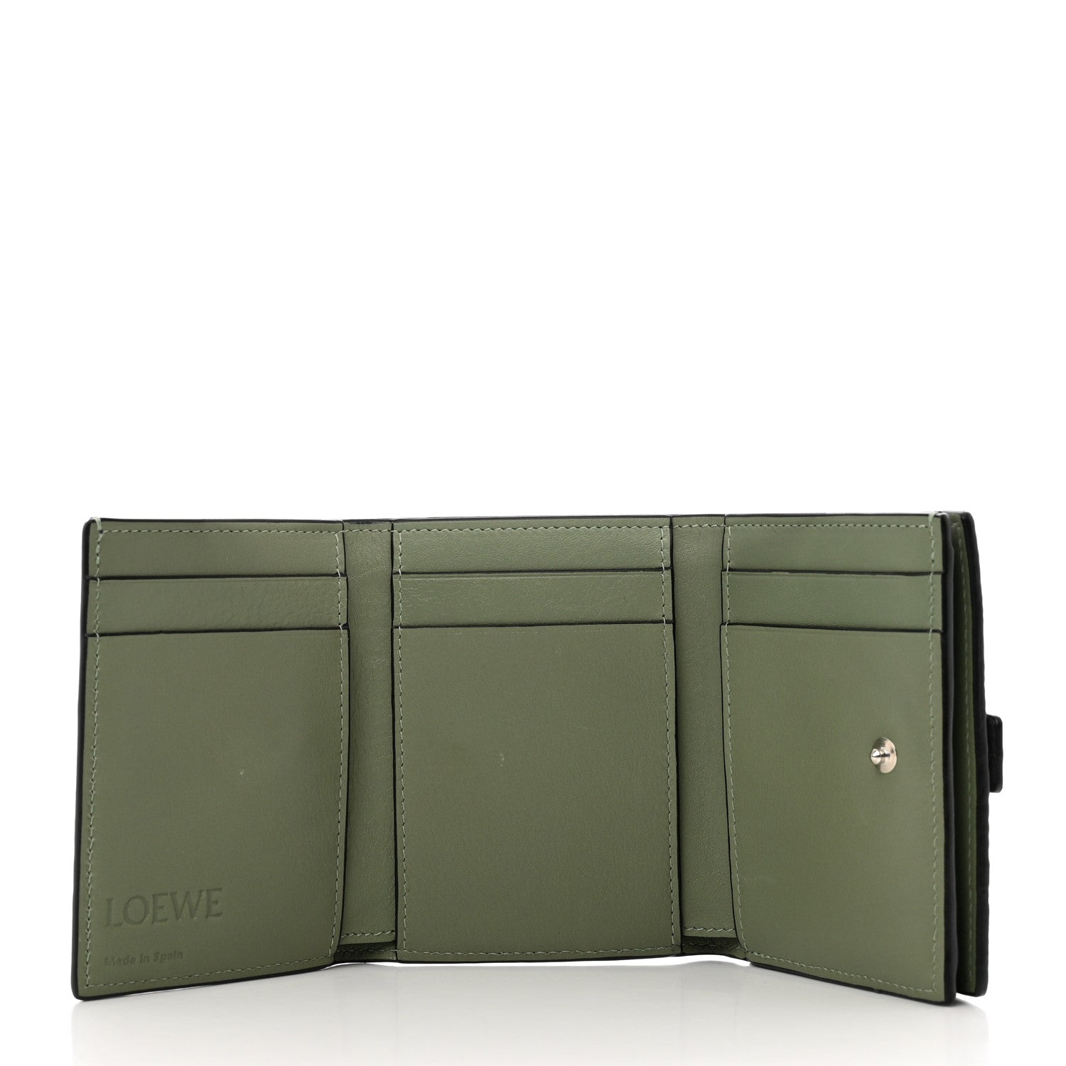 Loewe Grained Calfskin Anagram Trifold Wallet Anthracite Ghost 5 of 10