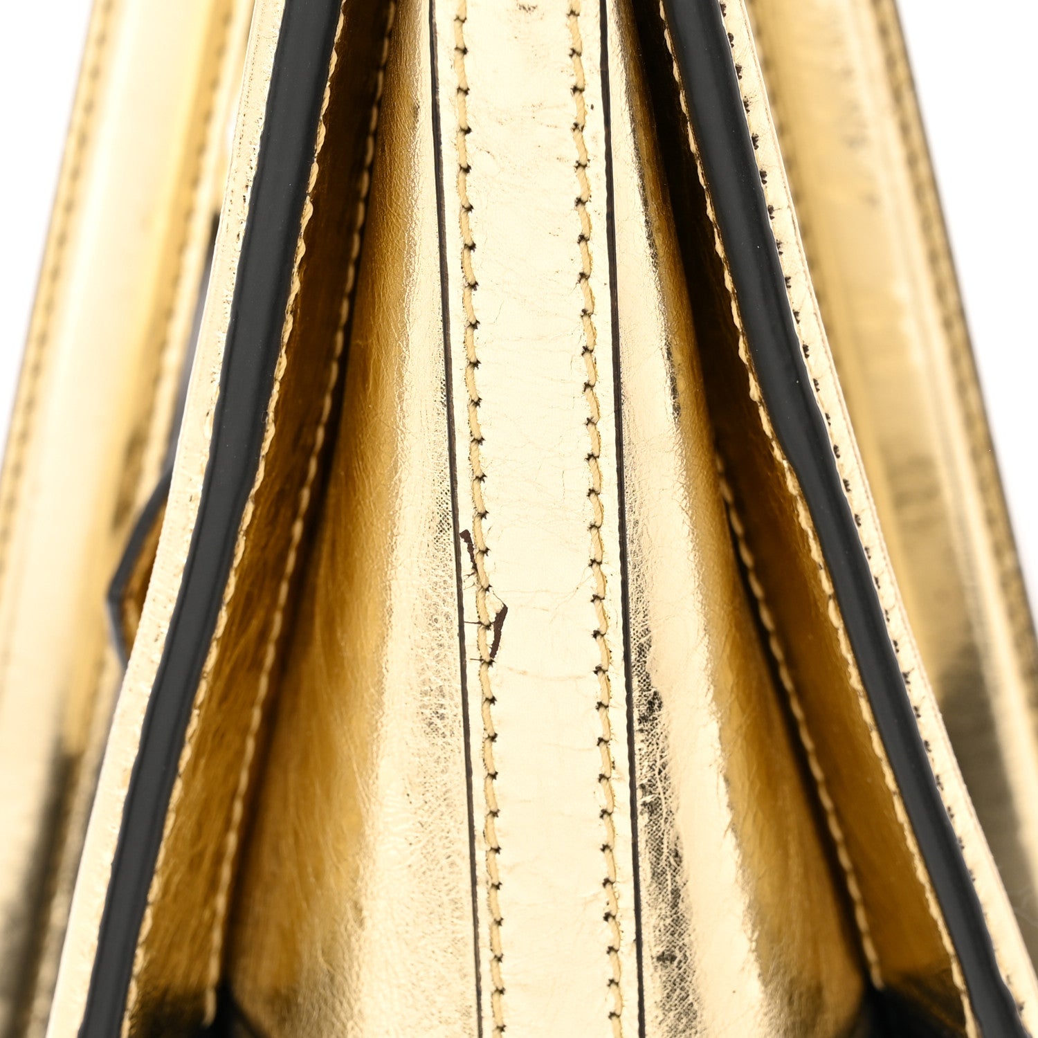 Alexander McQueen Metallic Crash Calfskin The Tall Story Shoulder Bag Black Gold 11 of 11