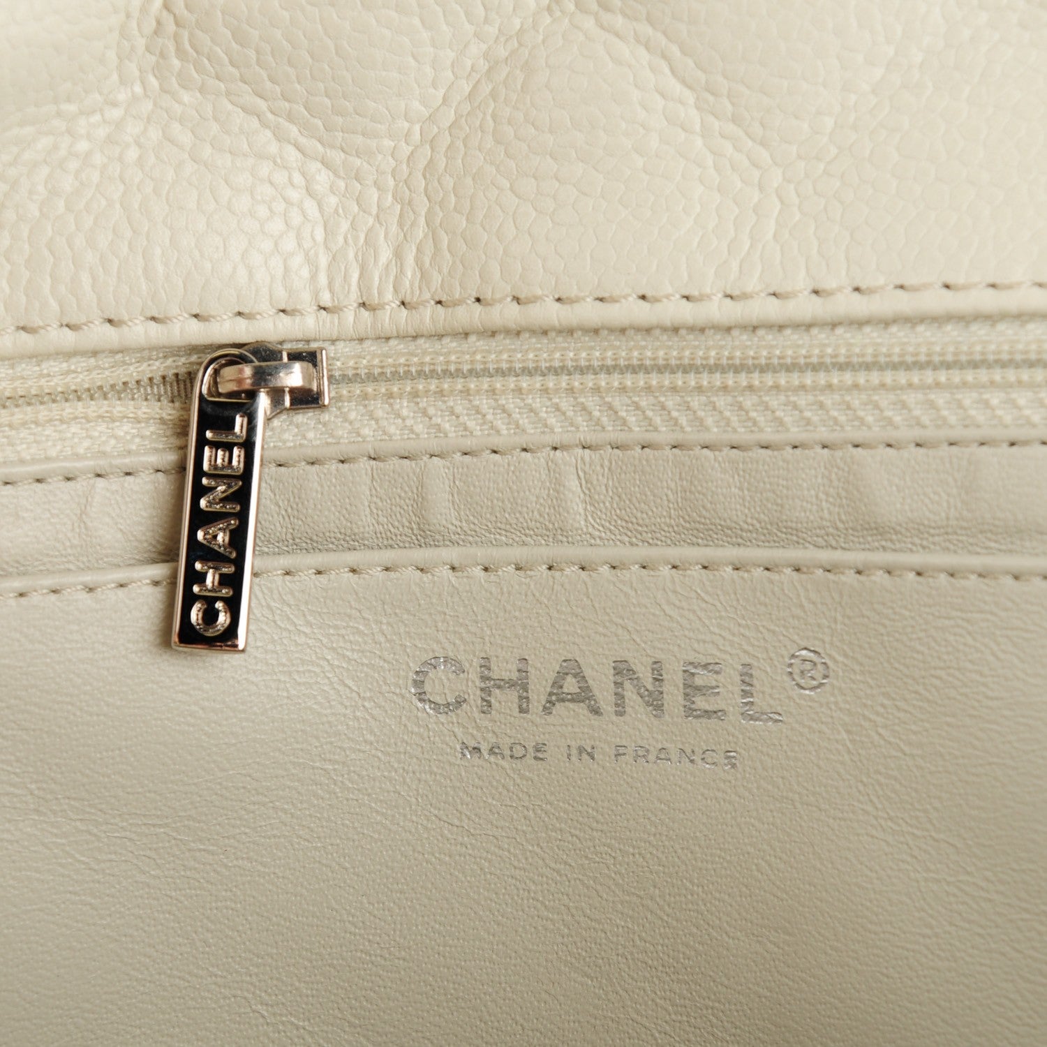 Chanel Washed Caviar Quilted Maxi Single Flap White 8 of 8