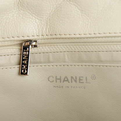 Chanel Washed Caviar Quilted Maxi Single Flap White 8 of 8