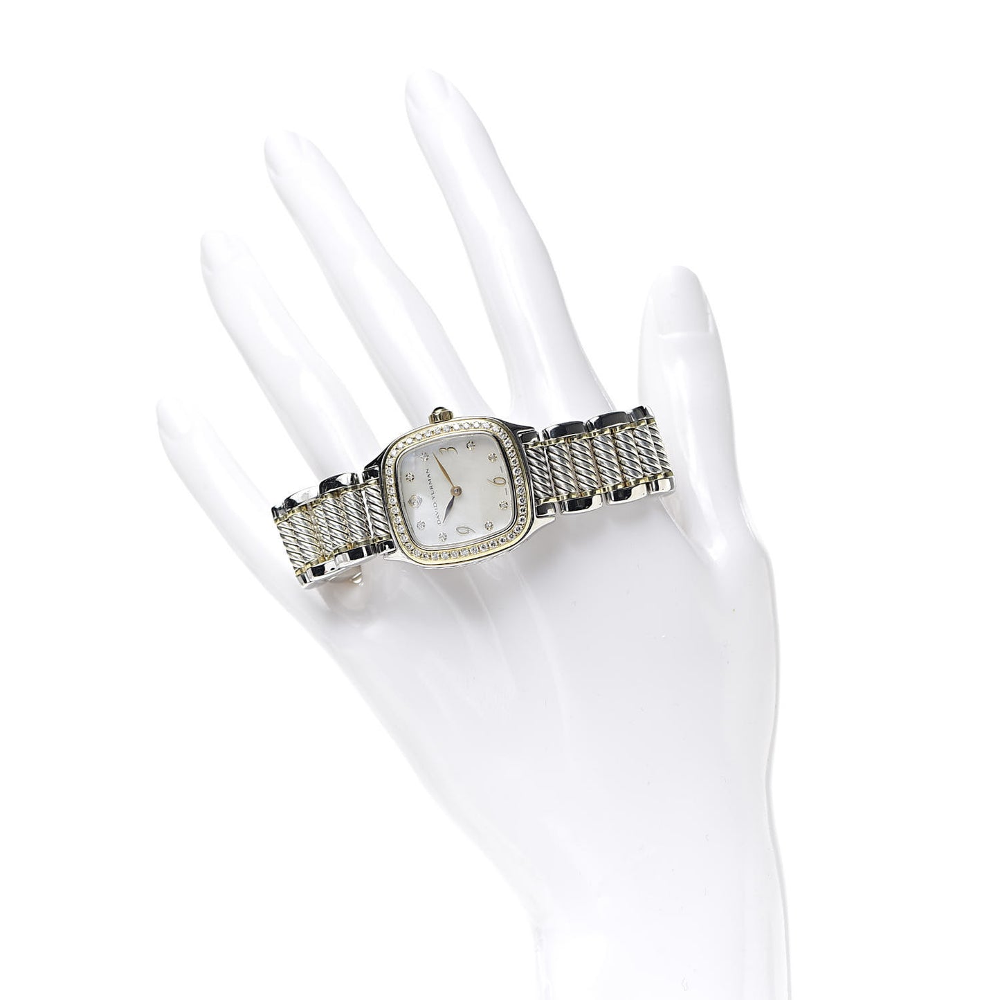 Stainless Steel 18K Yellow Gold Diamond Mother of Pearl 25mm Thoroughbred Quartz Watch
