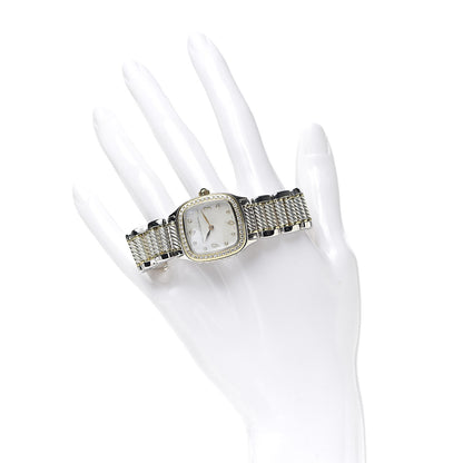 David Yurman Stainless Steel 18K Yellow Gold Diamond Mother of Pearl 25mm Thoroughbred Quartz Watch 2 of 6