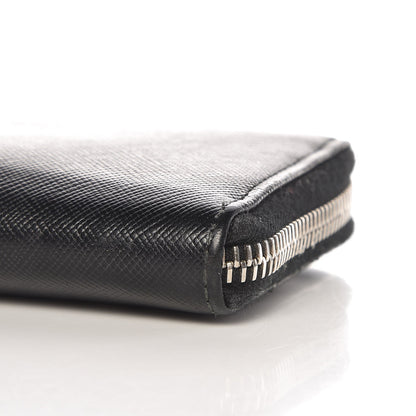 Prada Saffiano Zip Around Wallet Nero Black 13 of 13