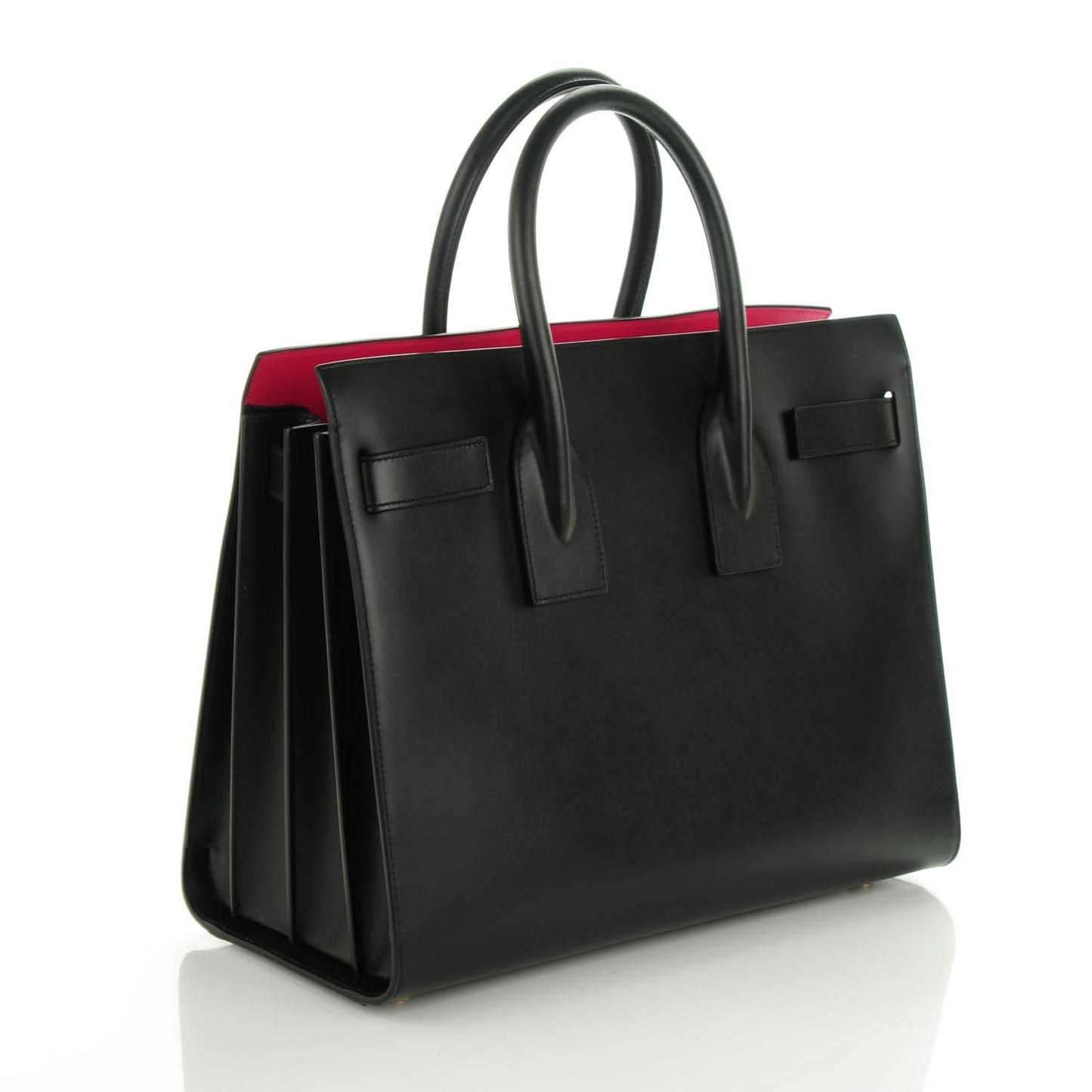 Calfskin Small Sac De Jour Black Fuchsia