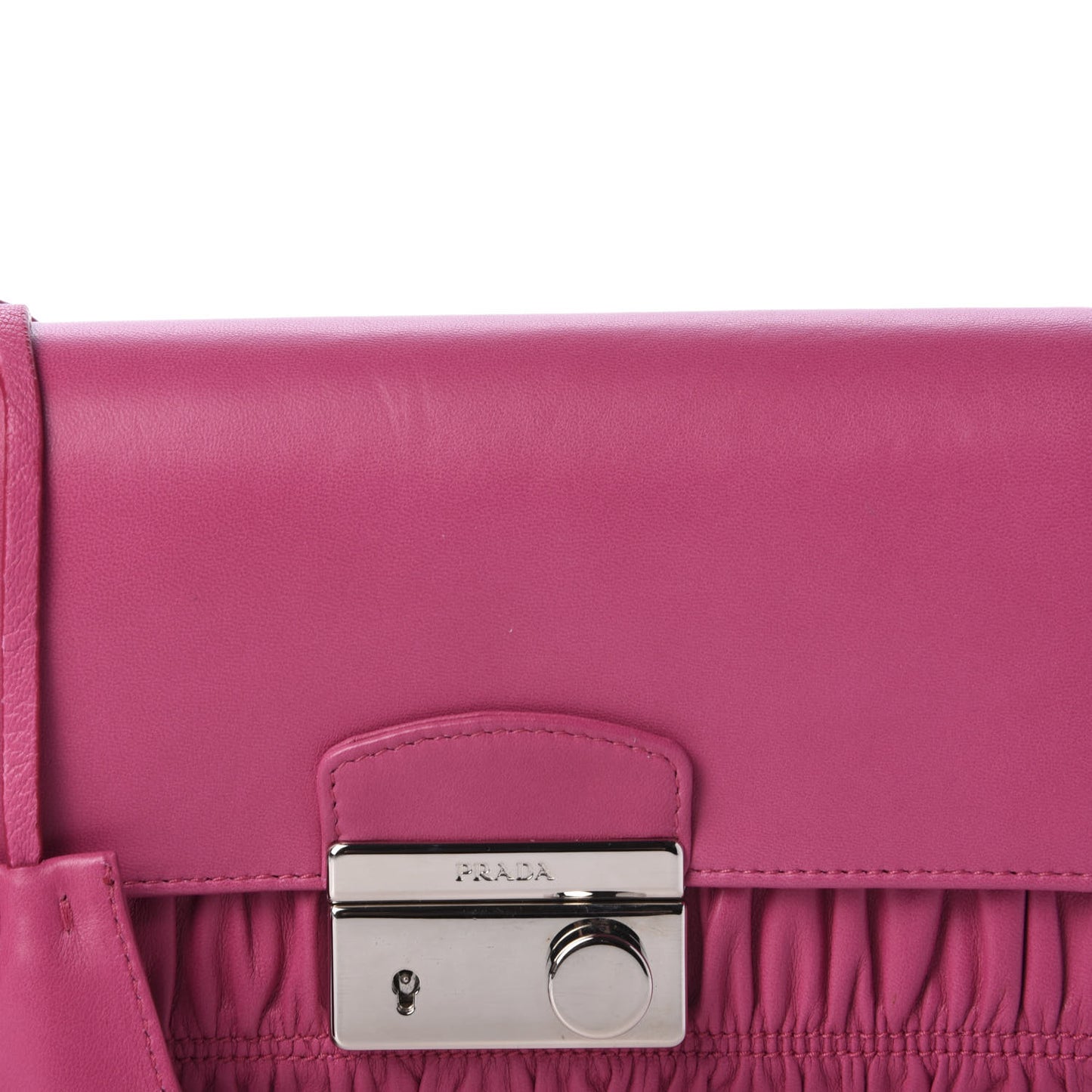 Nappa Gaufre Small Sound Flap Shoulder Bag Begonia