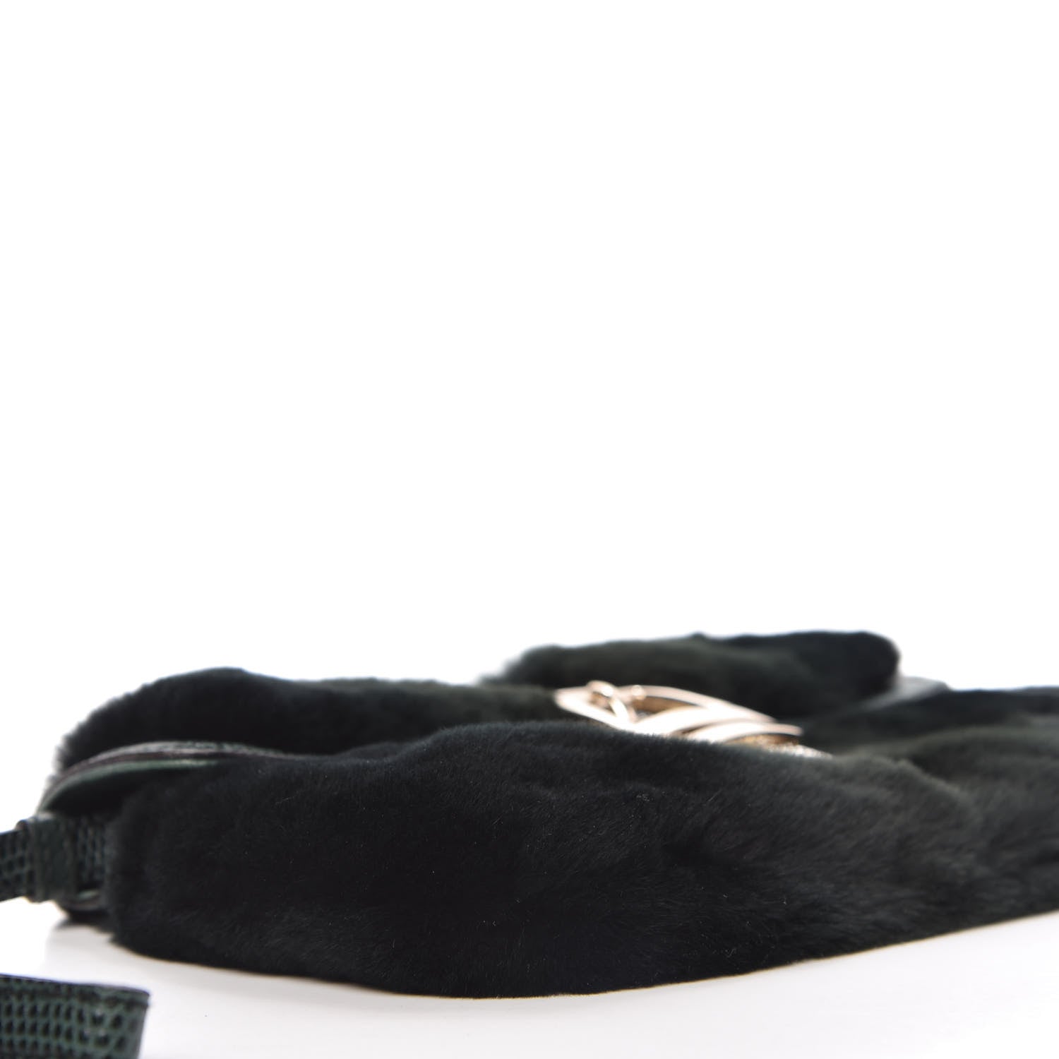 Gucci Mink Fur Lizard Crystal Wristlet Green 6 of 10
