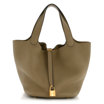 Hermes Taurillon Clemence Picotin Lock 22 MM Beige Marfa 1 of 10