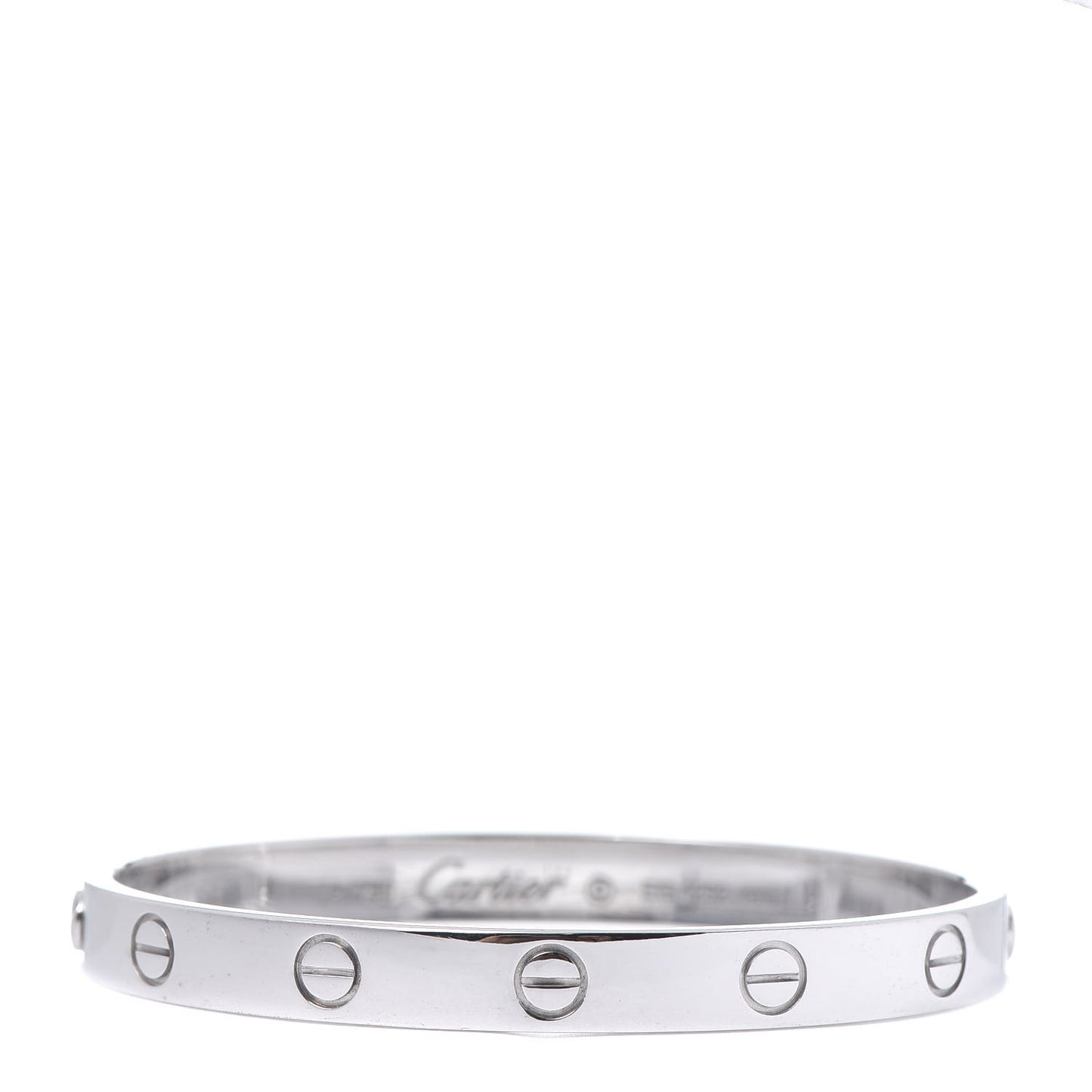 18K White Gold LOVE Bracelet 16
