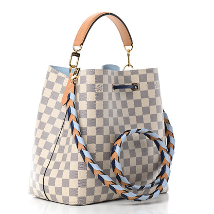 Louis Vuitton Damier Azur Braided Neonoe MM Blue 2 of 9