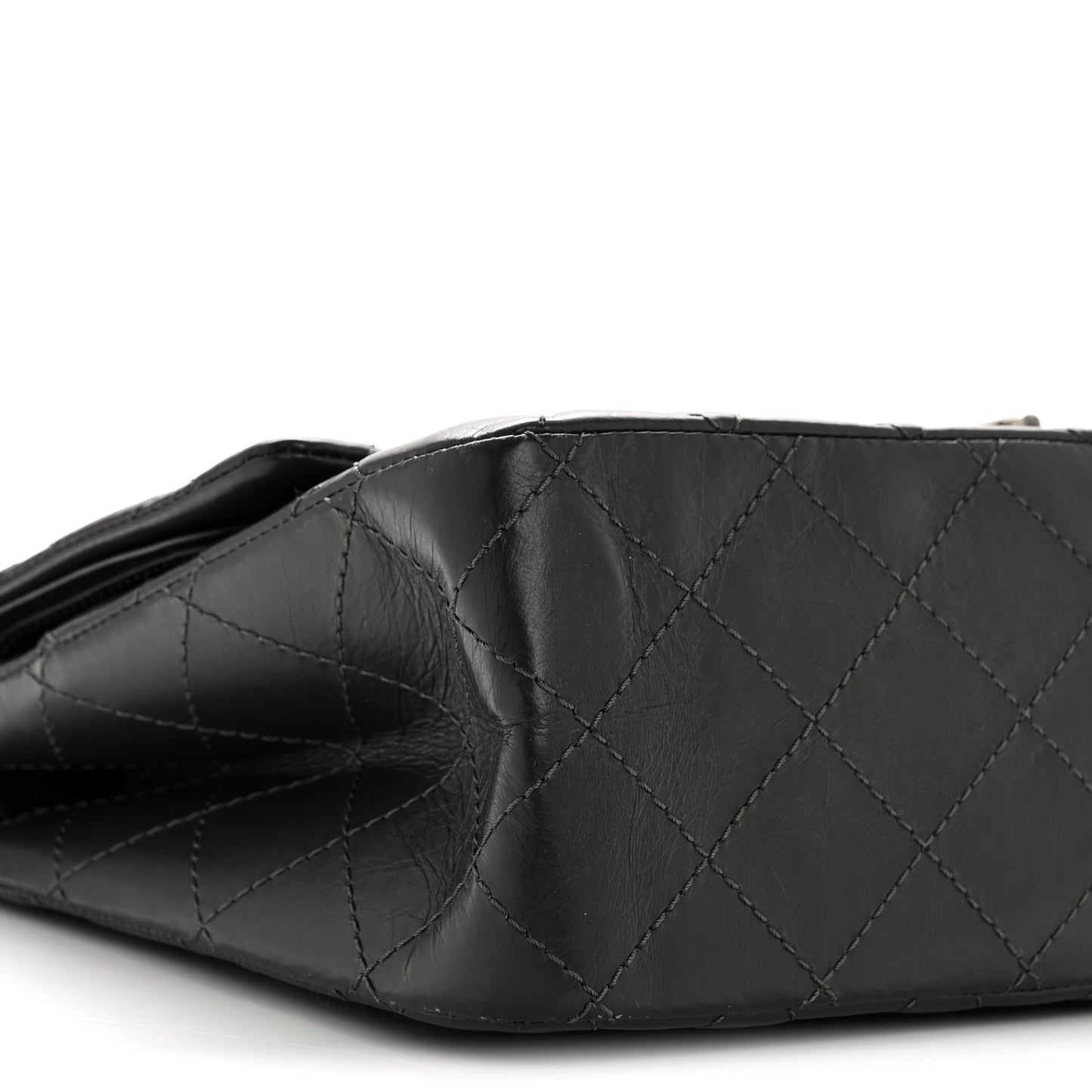 Aged Calfskin Quilted 2.55 Reissue 227 Flap Dark Grey