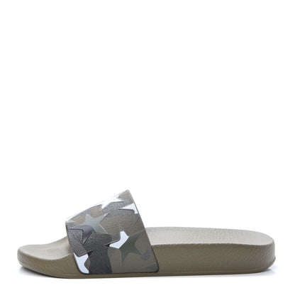 Valentino Garavani PVC Camustars Slide Sandals 37 Army Green White 1 of 8