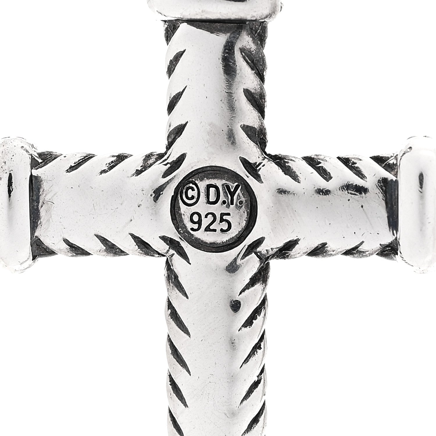 David Yurman Sterling Silver Diamond Chevron Cross Pendant 3 of 3