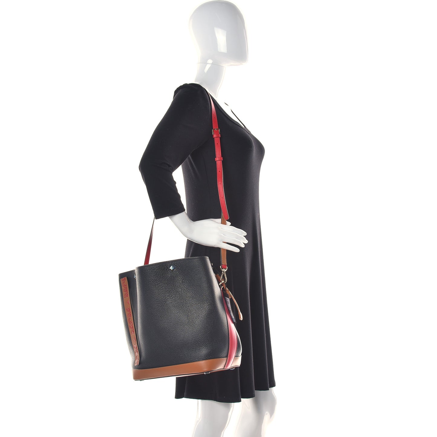 Goatskin Medium Milano Drawstring Bag Black