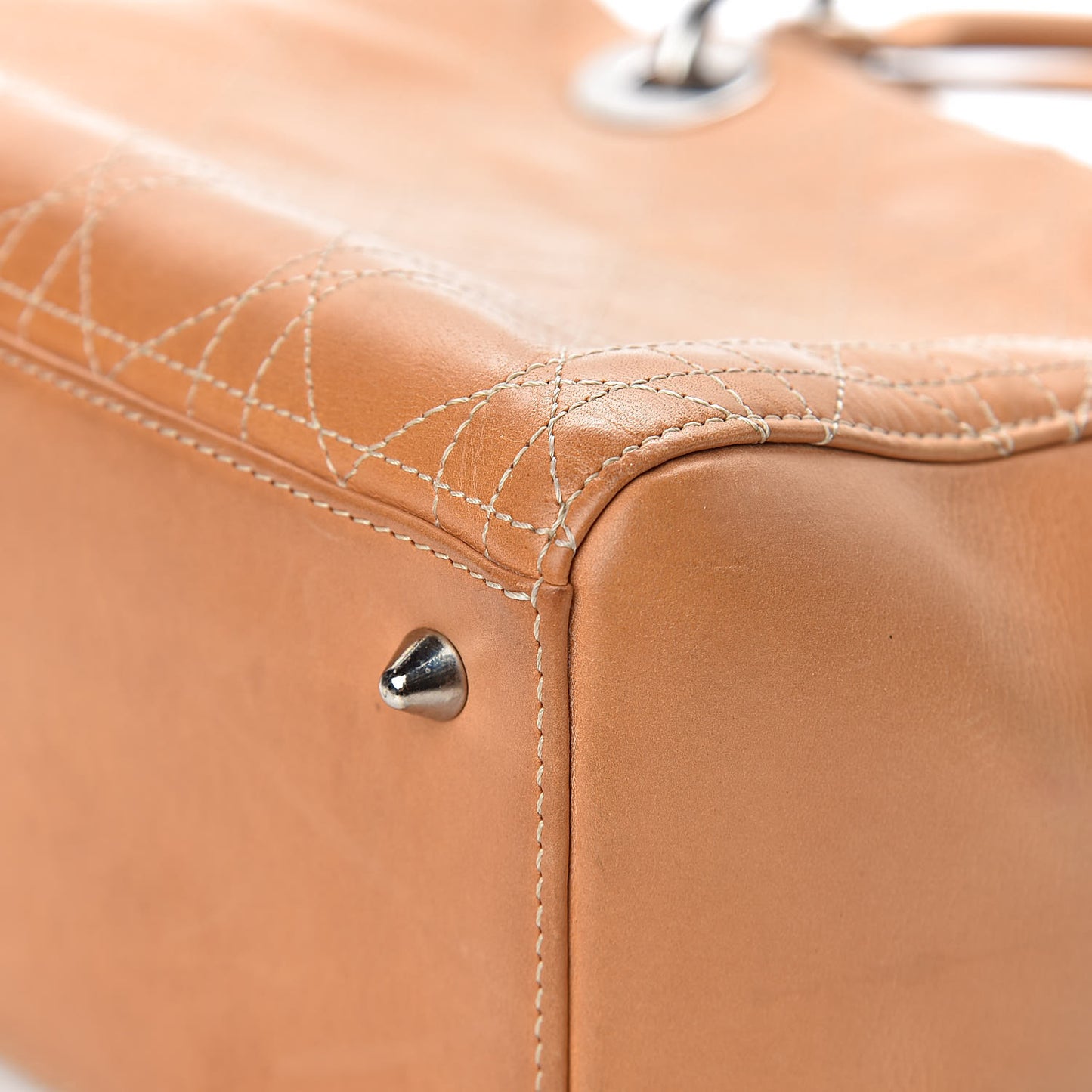 Calfskin Cannage Medium Lady Dior Camel