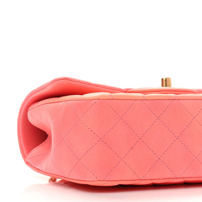 Chanel Lambskin Quilted Ombre Mini Top Handle Rectangular Flap Rose 8 of 10