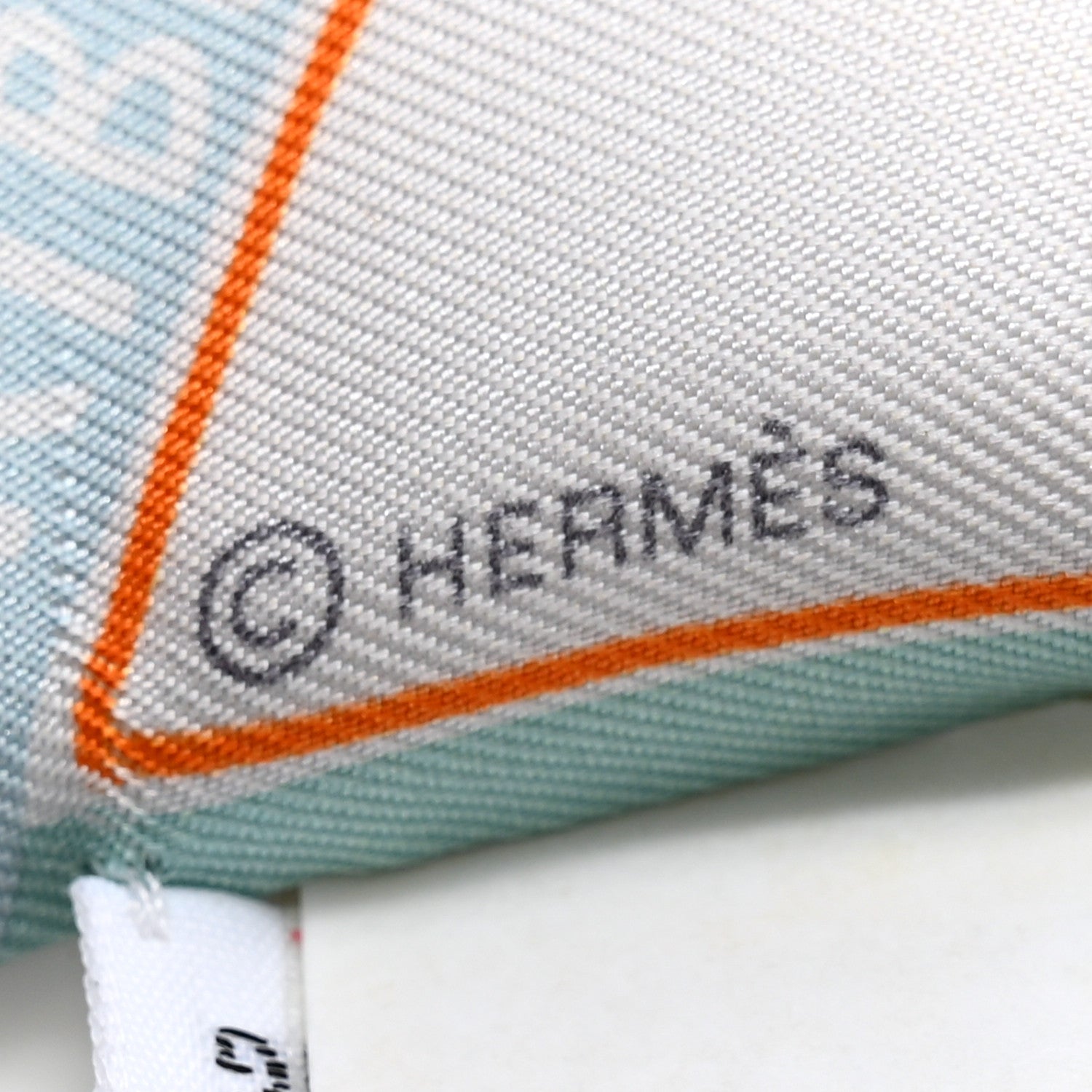 Hermes Silk Funny Ice Cream Twilly Aqua Orange Jaune 4 of 5