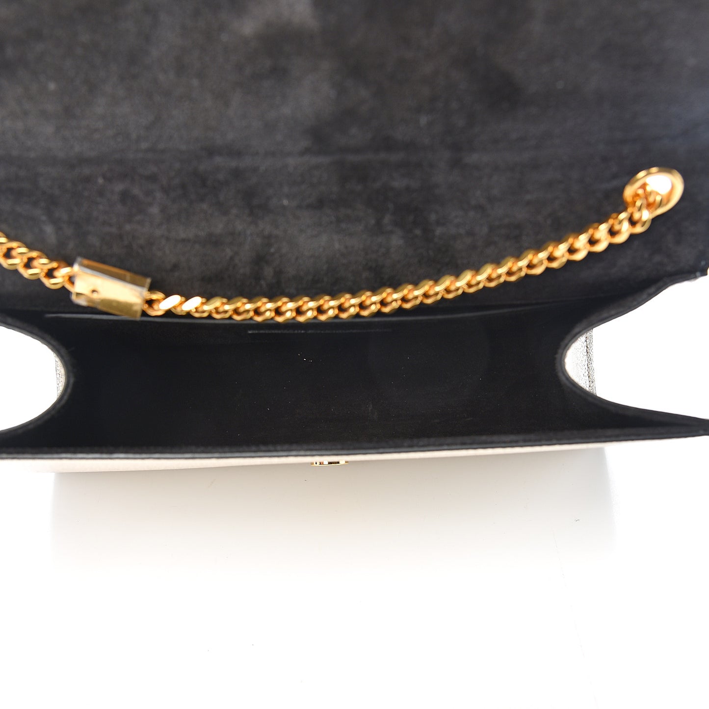 Metallic Calfskin Medium Classic Monogram Kate Satchel Platine