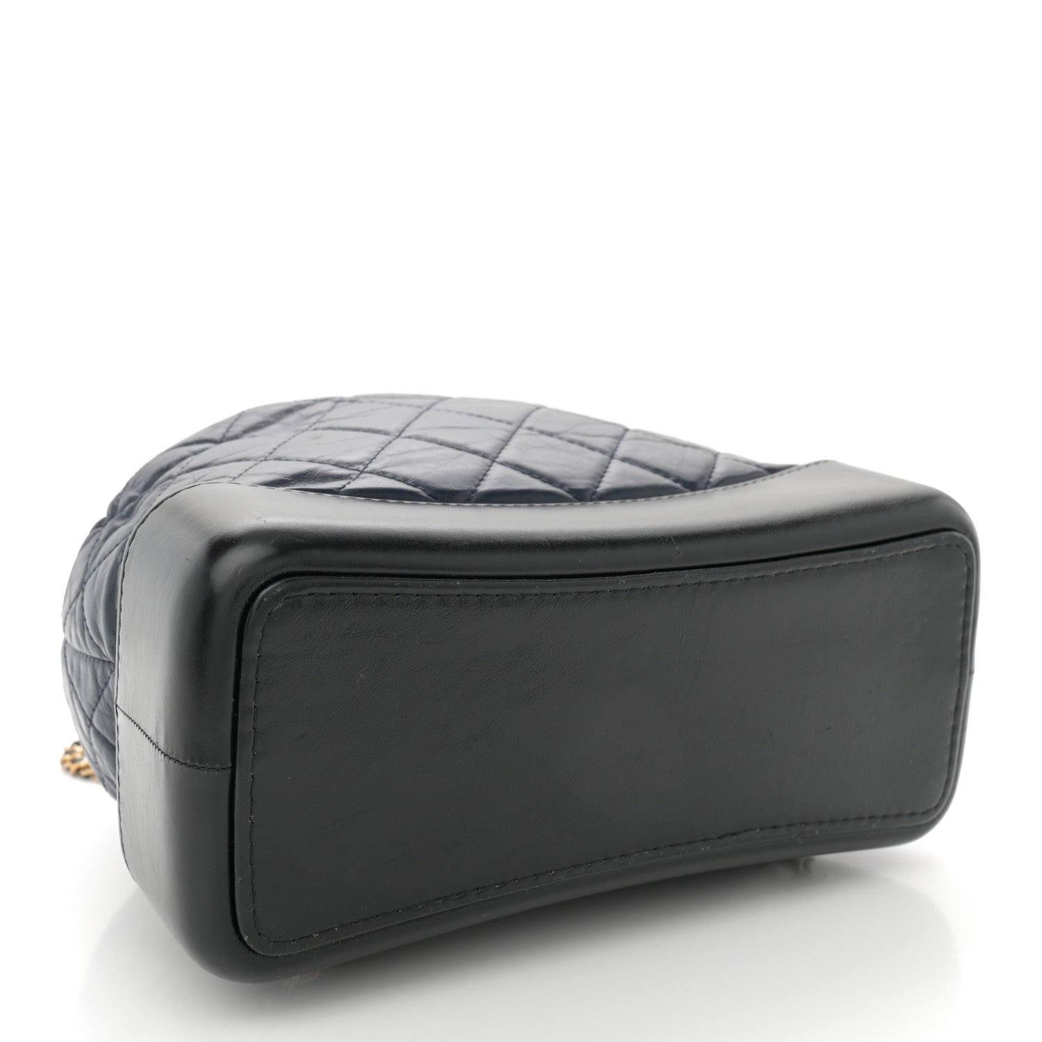 Chanel Aged Calfskin Quilted Gabrielle Backpack Navy Black 4 of 13