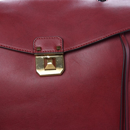 MCM Calfskin Top Handle Satchel Red 13 of 16