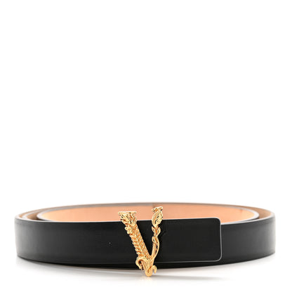 Versace Calfskin Virtus Belt 90 36 Black 1 of 7
