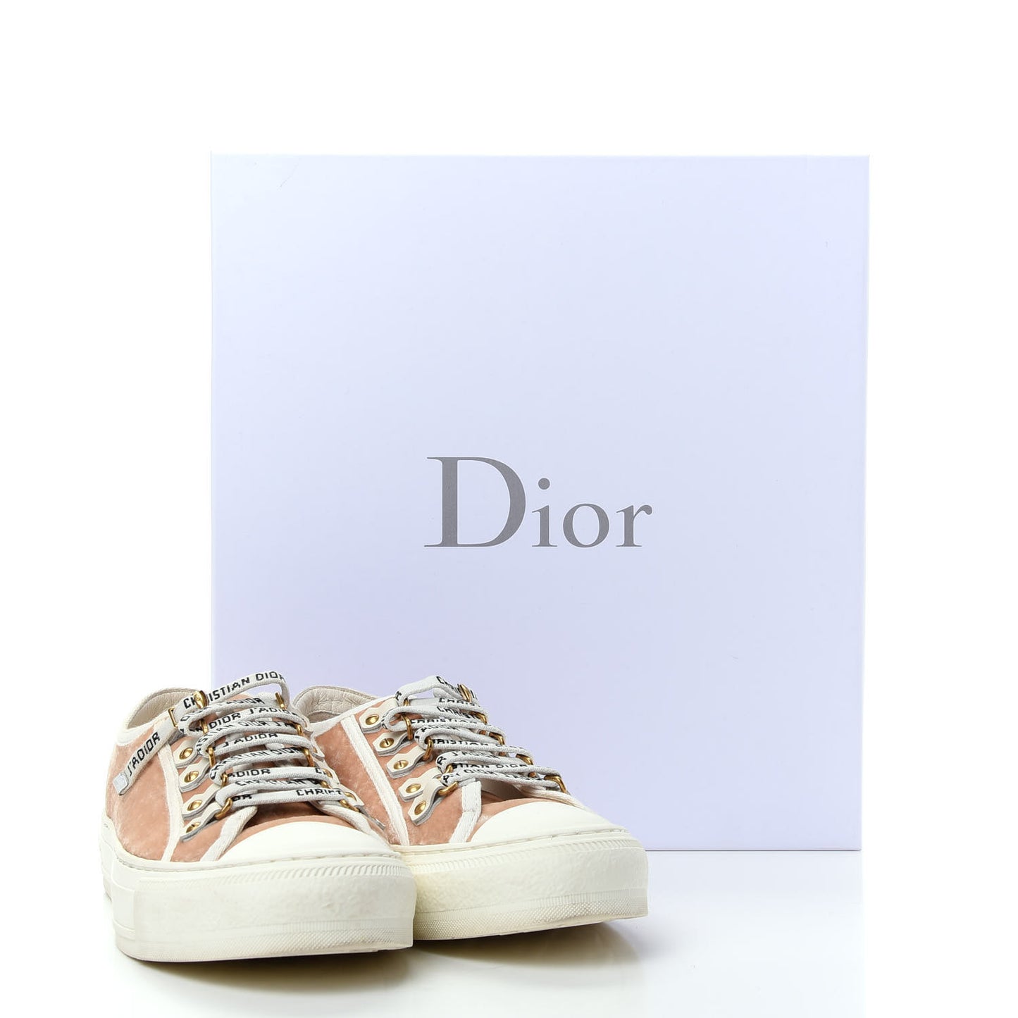 Velvet Walk'N'Dior Low Top Sneakers 37 Nude