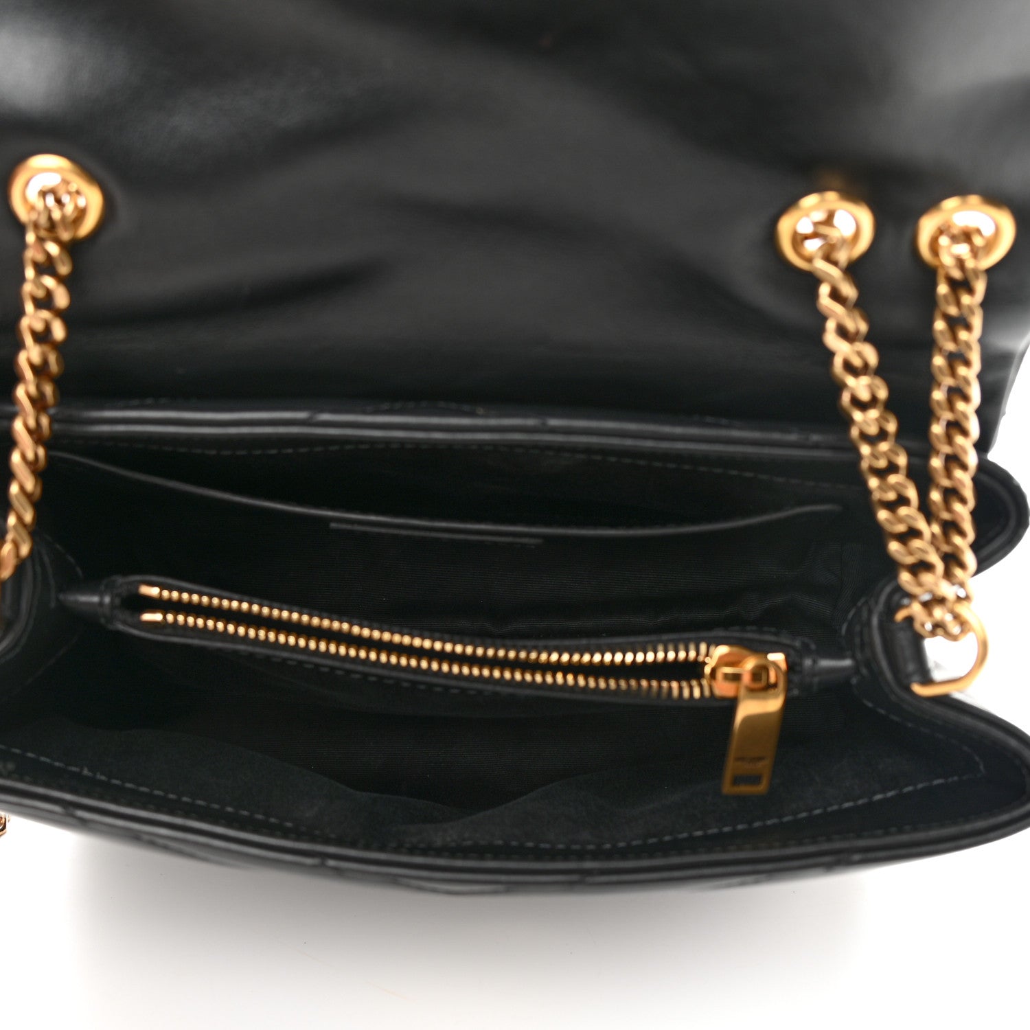 Saint Laurent Calfskin Y Quilted Monogram Small Loulou Chain Satchel Black 5 of 16
